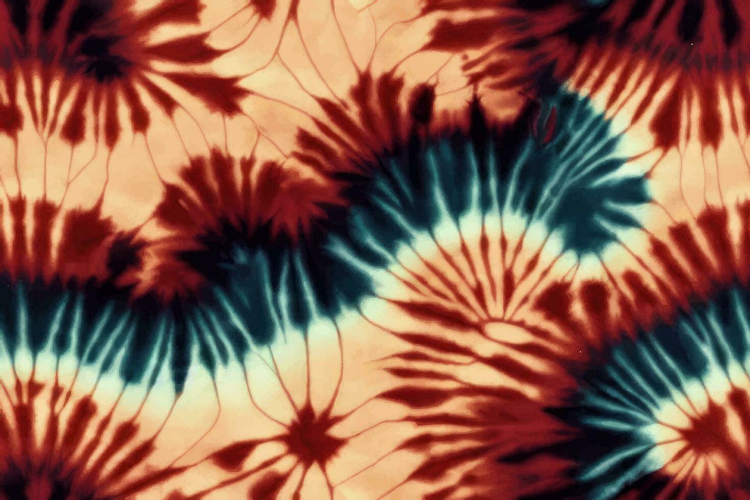 shibori tye dood gaan abstract stropdas kleurstof verf borstel batik inkt kolken spiraal kleding stof botanisch retro cirkel ontwerp meetkundig herhaling tekening tegel vector groen bruin donker blauw kleuren , rood blauw golven