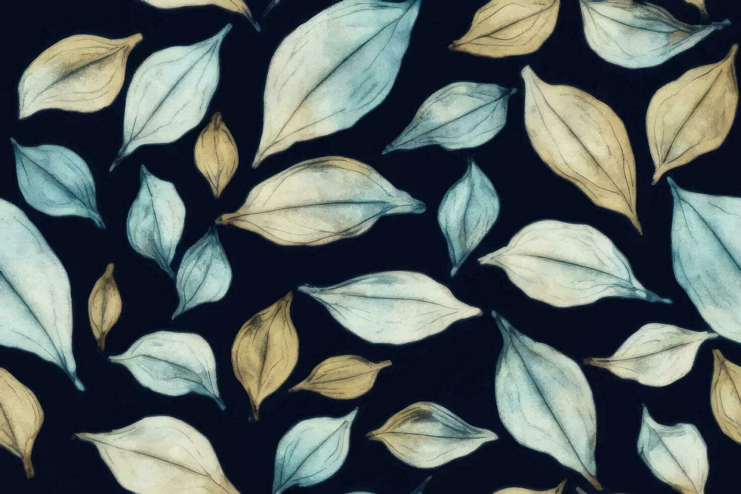 naadloos stropdas kleurstof modieus eindeloos ornament mode oge zomer vector eindeloos botanisch illustratie kleurrijk mooi tekening textiel tuin sier- etniciteit streep , blauw beige vallend bladeren