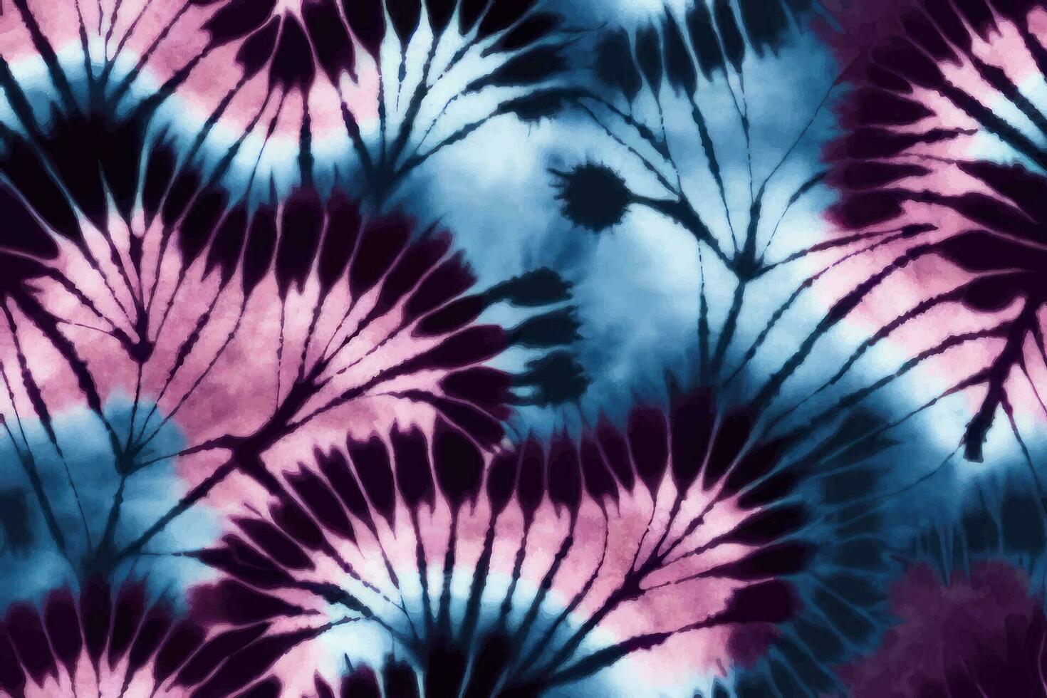 stropdas kleurstof shibori tye dood gaan abstract verf borstel batik inkt spiraal kolken kleding stof retro botanisch cirkel ontwerp meetkundig herhaling tekening tegel vector groen bruin donker blauw kleuren , Purper blauw doorbladert