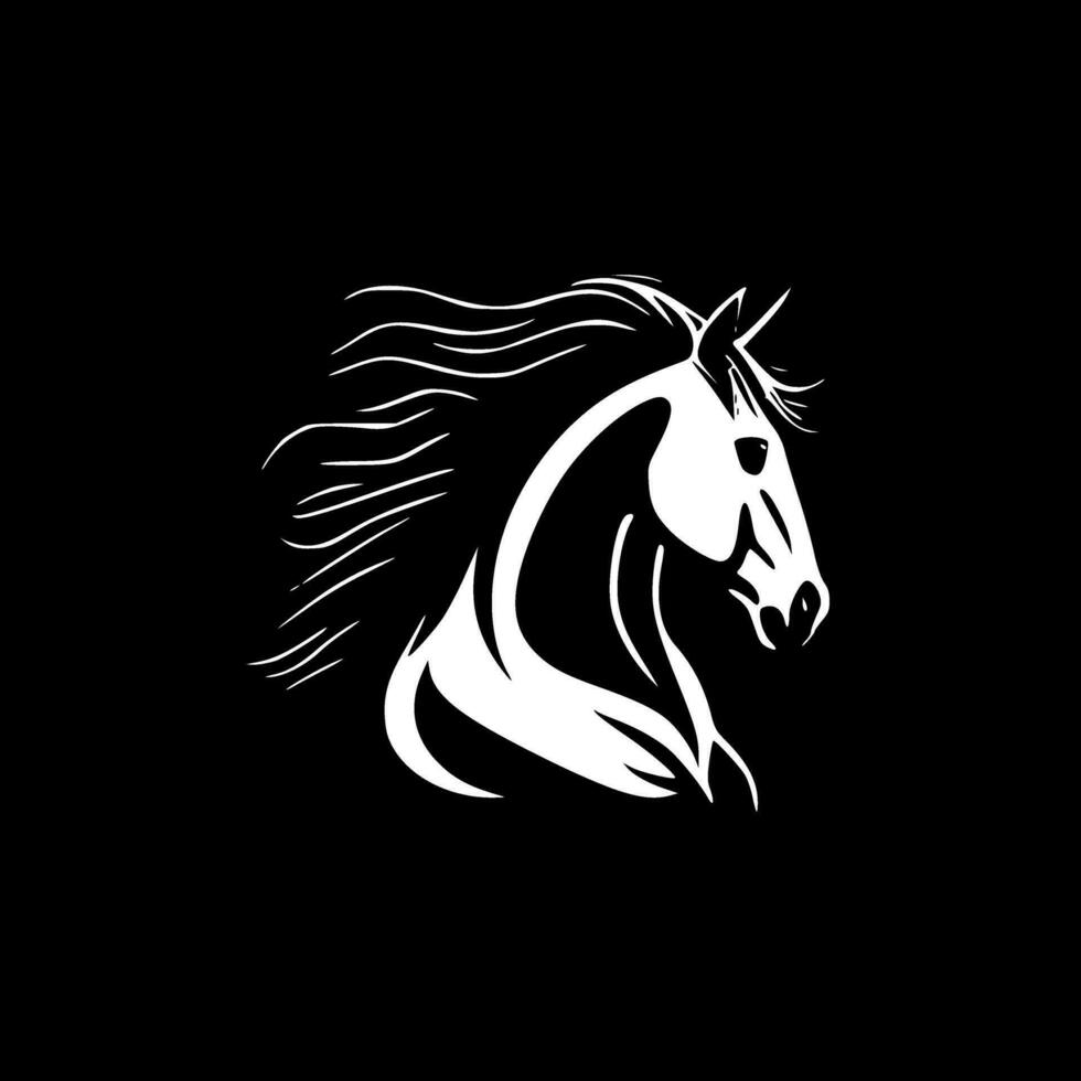 paard, zwart en wit vector illustratie