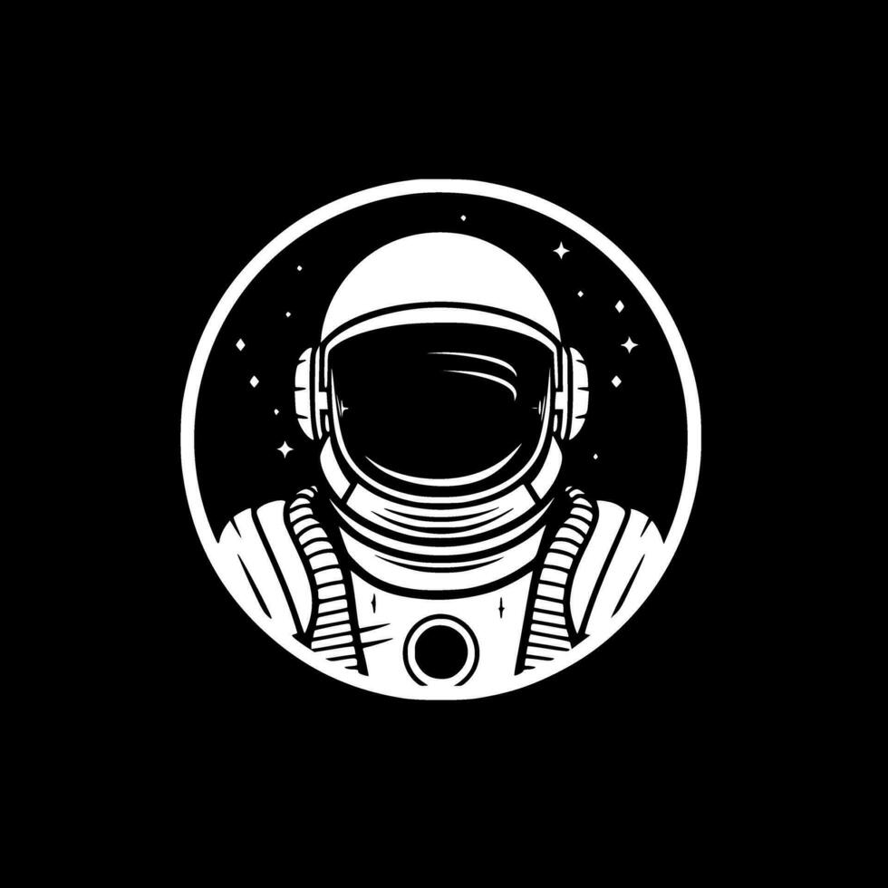 astronaut - minimalistische en vlak logo - vector illustratie