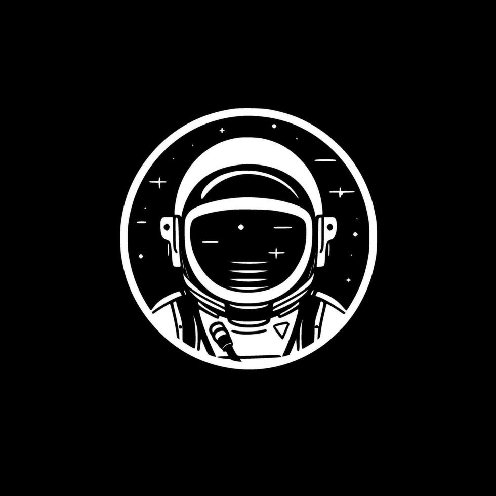 astronaut, zwart en wit vector illustratie