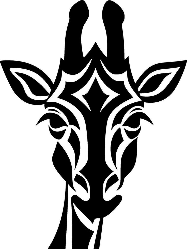 giraffe - minimalistische en vlak logo - vector illustratie