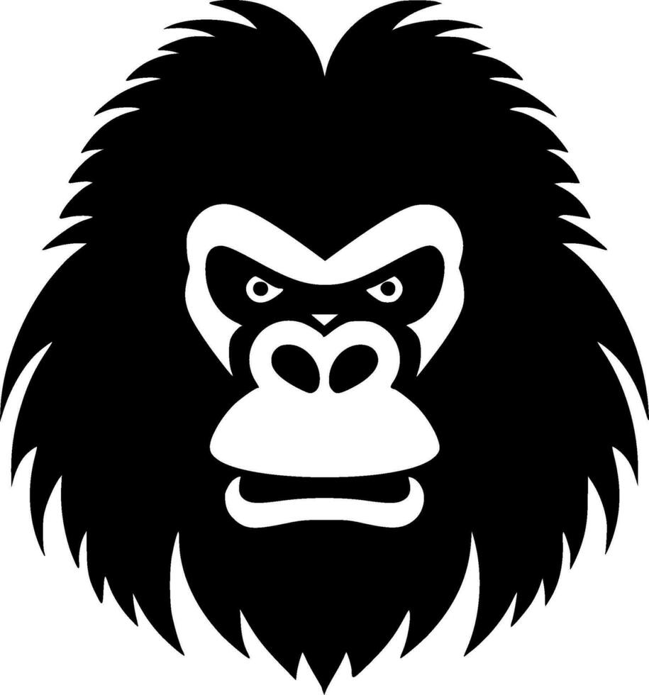 gorilla, zwart en wit vector illustratie