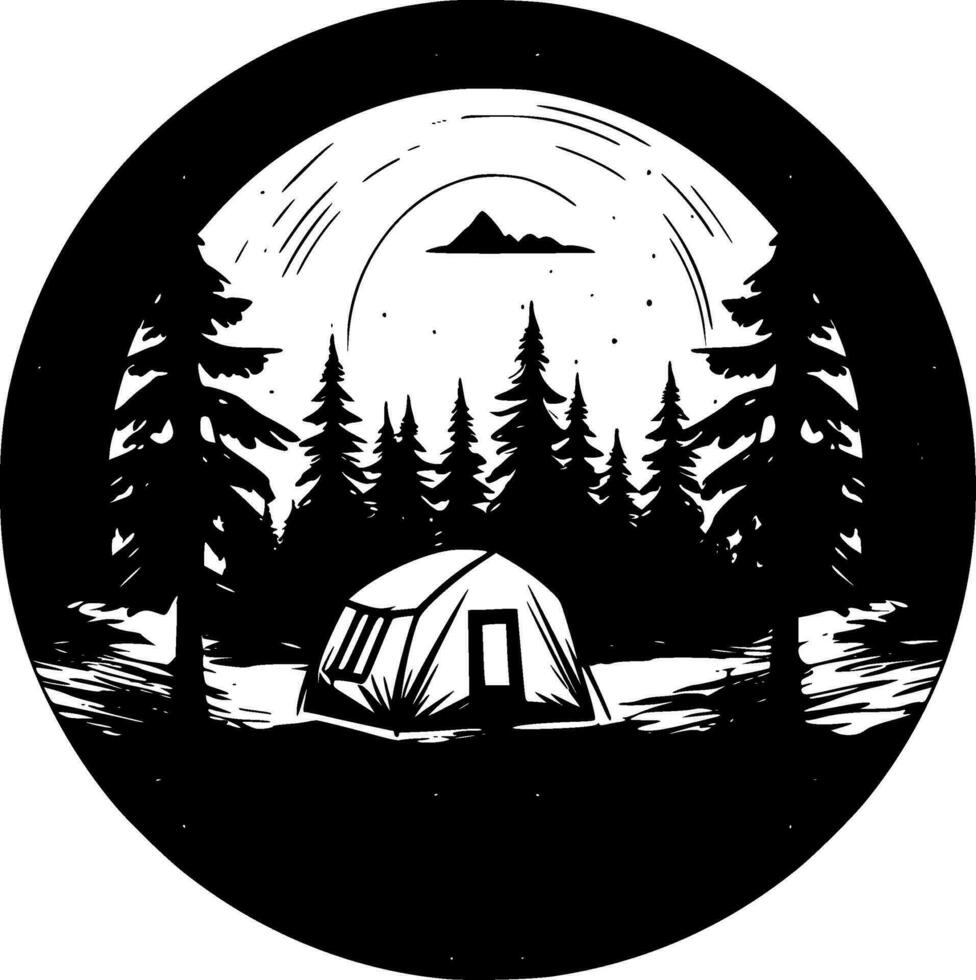 camping - minimalistische en vlak logo - vector illustratie