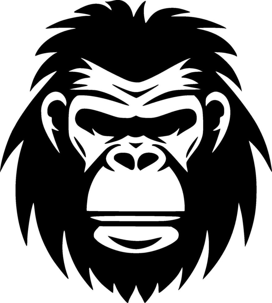 gorilla, minimalistische en gemakkelijk silhouet - vector illustratie