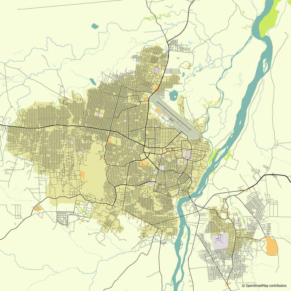 vector stad kaart van juba, zuiden Soedan