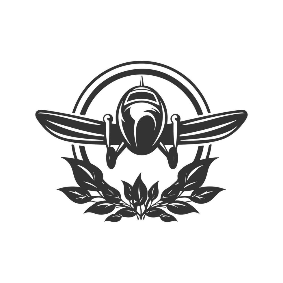 aerodruïde, wijnoogst logo lijn kunst concept zwart en wit kleur, hand- getrokken illustratie vector