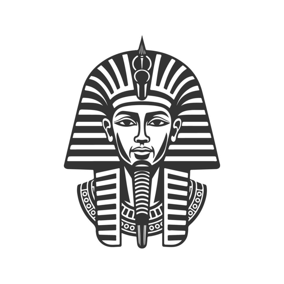 oude Egypte god, wijnoogst logo lijn kunst concept zwart en wit kleur, hand- getrokken illustratie vector