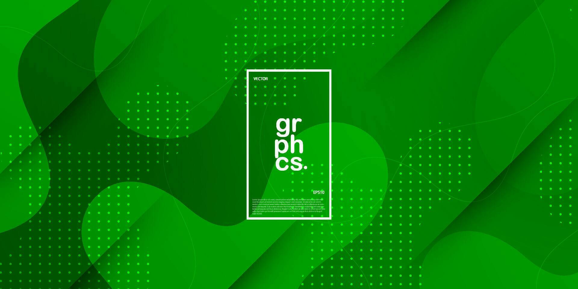 groen 3d achtergrond vloeistof vormen. futuristische groen solide kleur patroon. Golf achtergrond. abstract folder. kleurrijk meetkundig poster achtergrond. eps10 vector