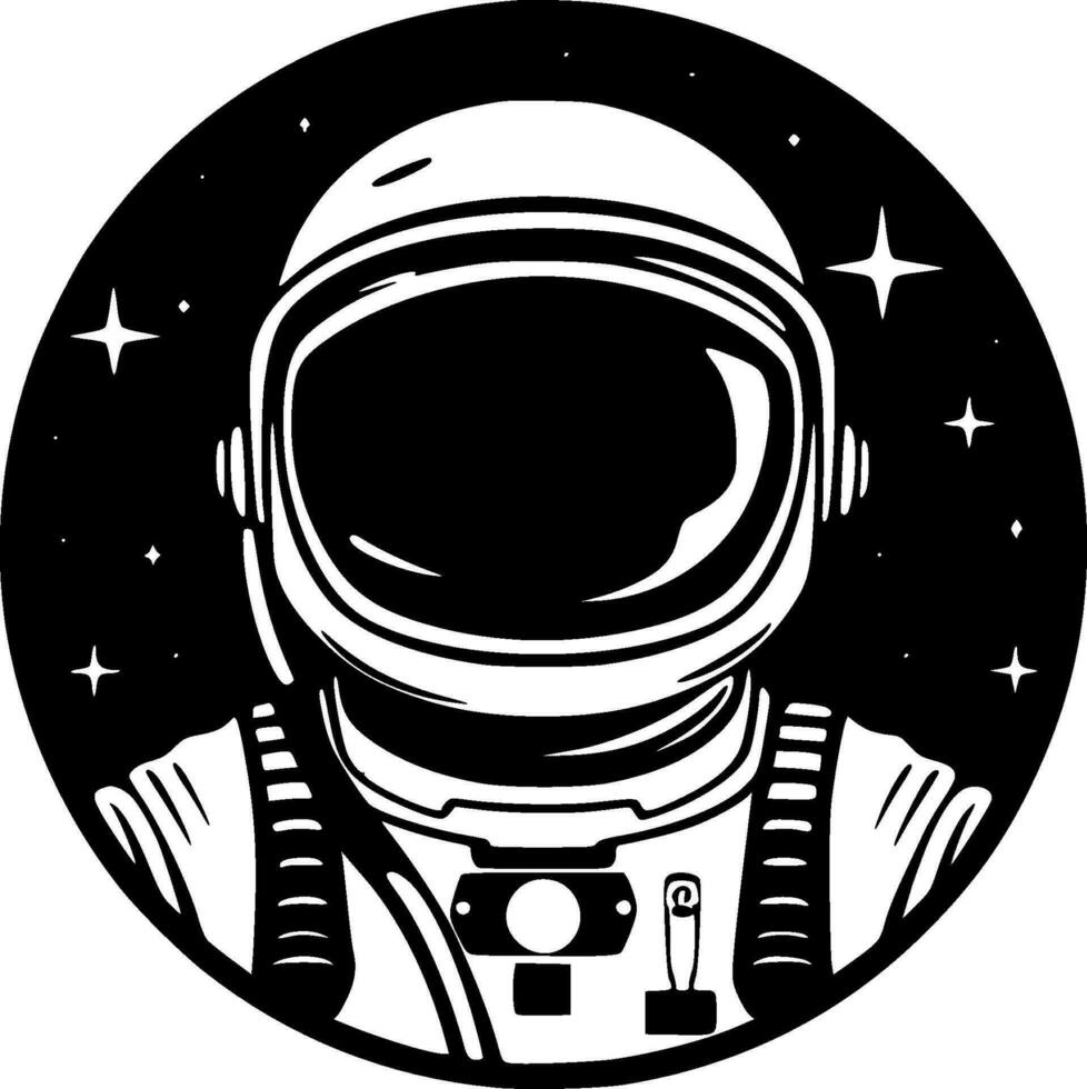 astronaut, minimalistische en gemakkelijk silhouet - vector illustratie