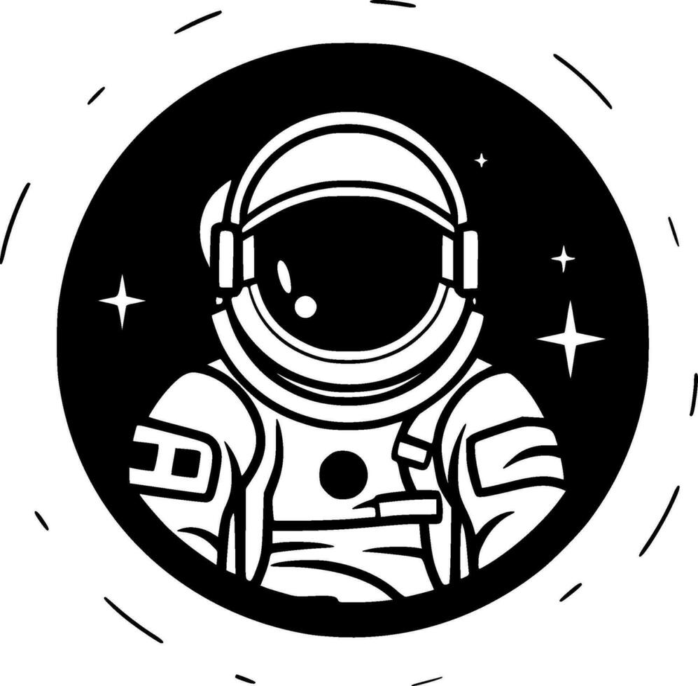 astronaut - minimalistische en vlak logo - vector illustratie