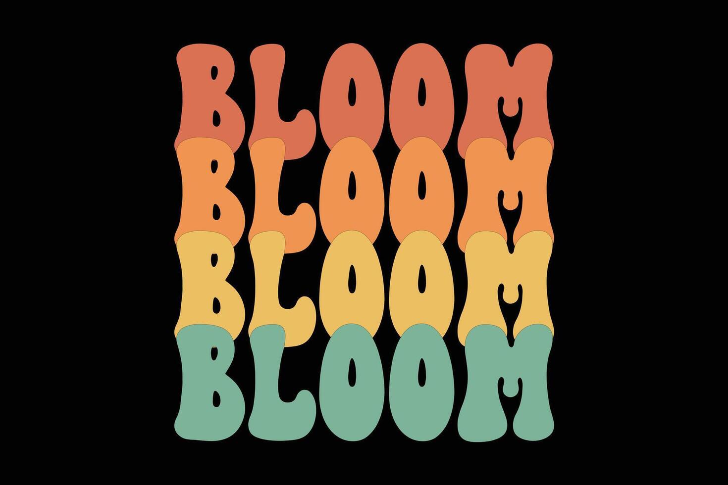 bloeien retro groovy grappig t-shirt ontwerp vector