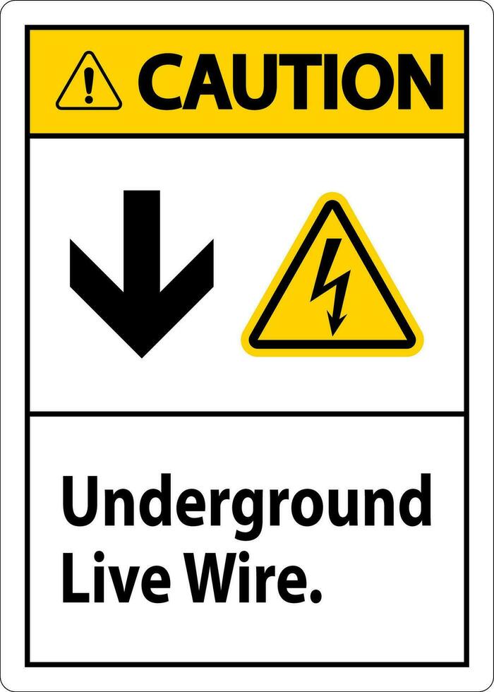 voorzichtigheid teken, ondergronds leven draad. vector