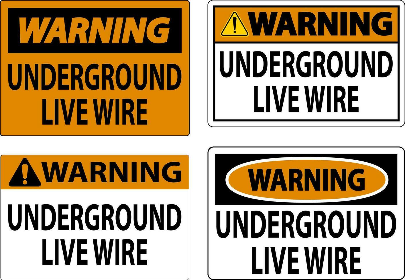 waarschuwing teken, ondergronds leven draad vector