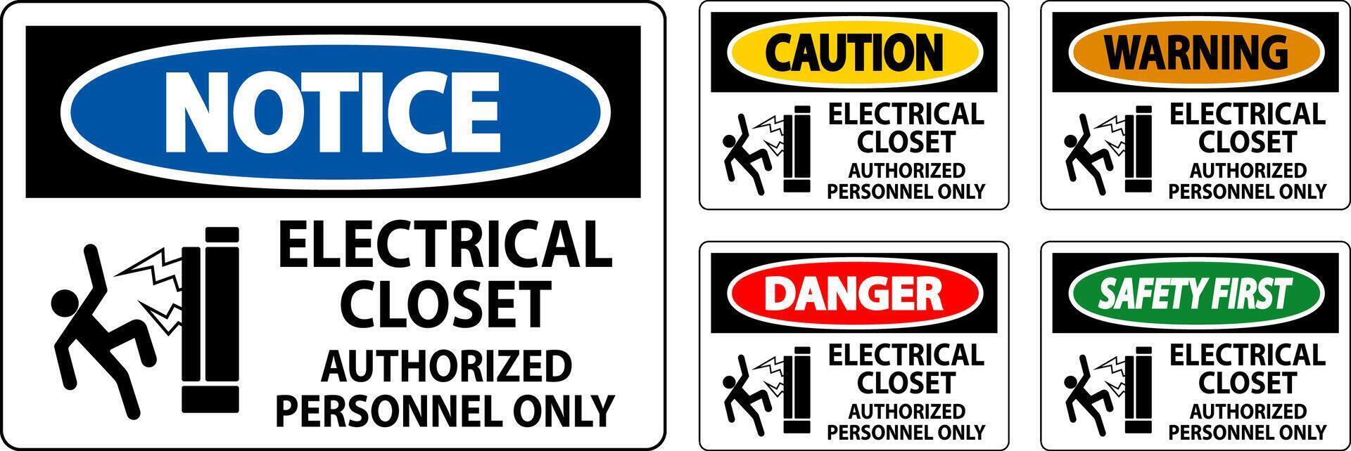 waarschuwing teken elektrisch kast - geautoriseerd personeel enkel en alleen vector