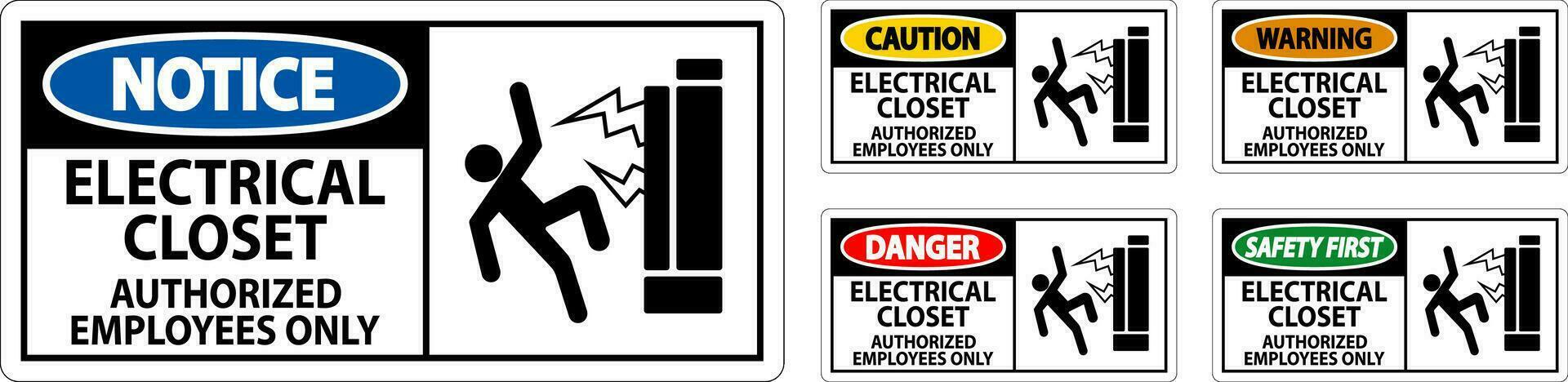 waarschuwing teken elektrisch kast - geautoriseerd medewerkers enkel en alleen vector