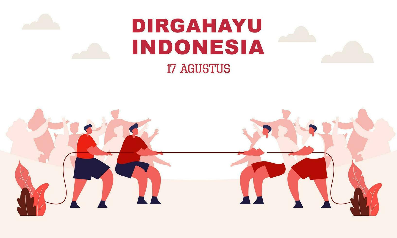 Indonesië onafhankelijkheid dag 17 augustus met traditioneel spellen concept illustratie vector