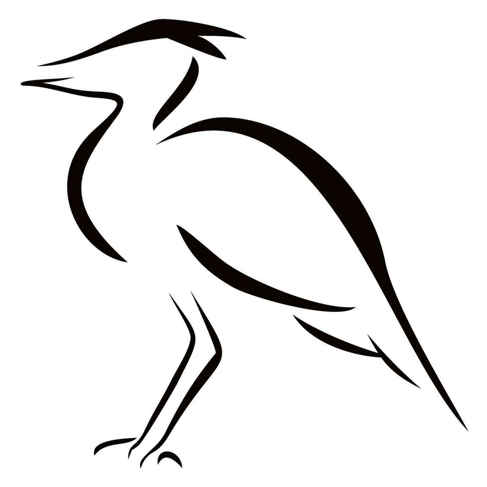 reiger Bij artistiek schetsen vector