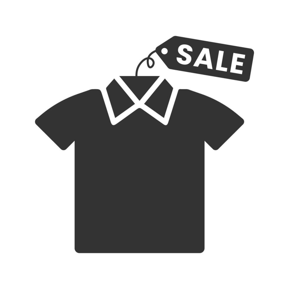 vector illustratie van kleren voor uitverkoop icoon in donker kleur en wit achtergrond