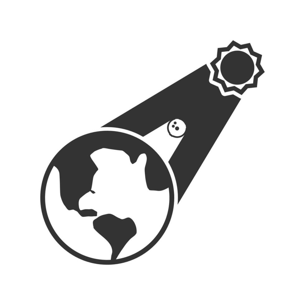 vector illustratie van zonne- verduistering icoon in donker kleur en wit achtergrond