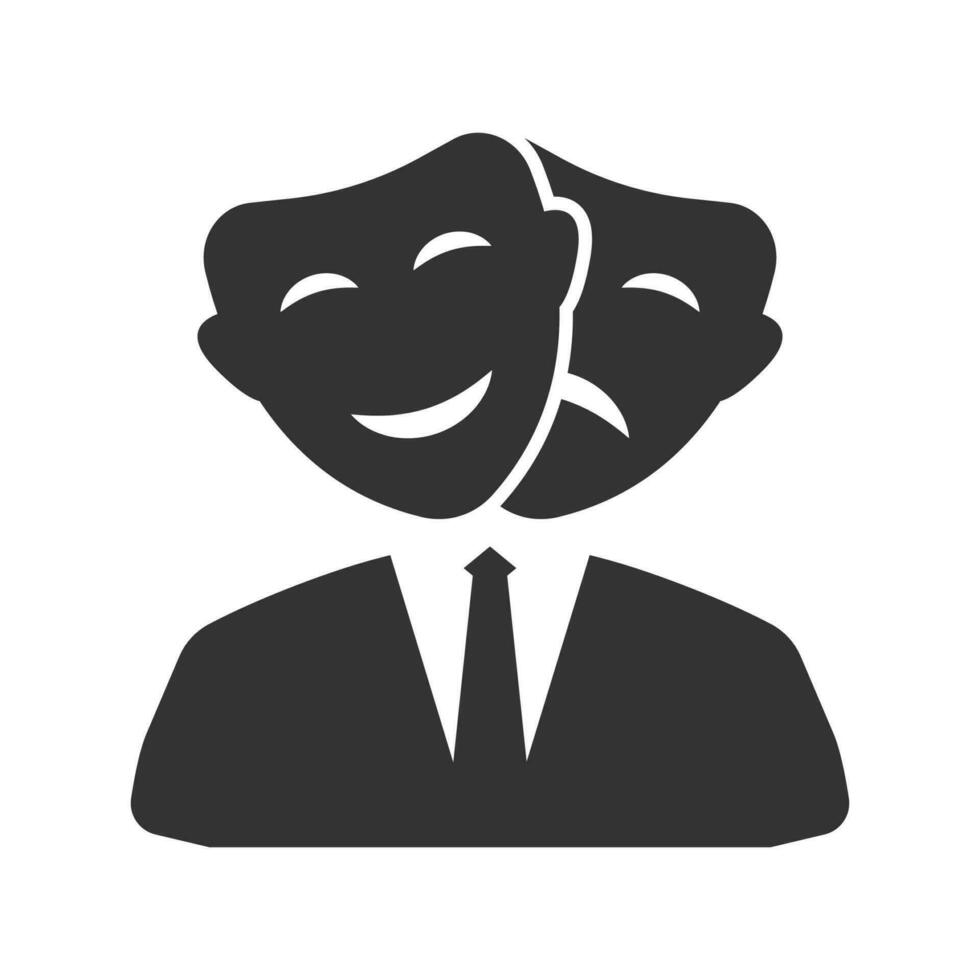 vector illustratie van twee gezichten werknemer icoon in donker kleur en wit achtergrond