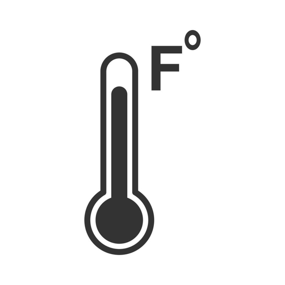 vector illustratie van Fahrenheit thermometer icoon in donker kleur en wit achtergrond