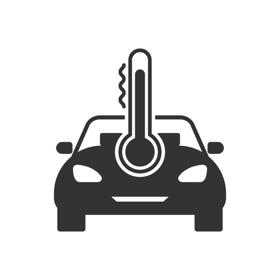 vector illustratie van auto temperatuur icoon in donker kleur en wit achtergrond