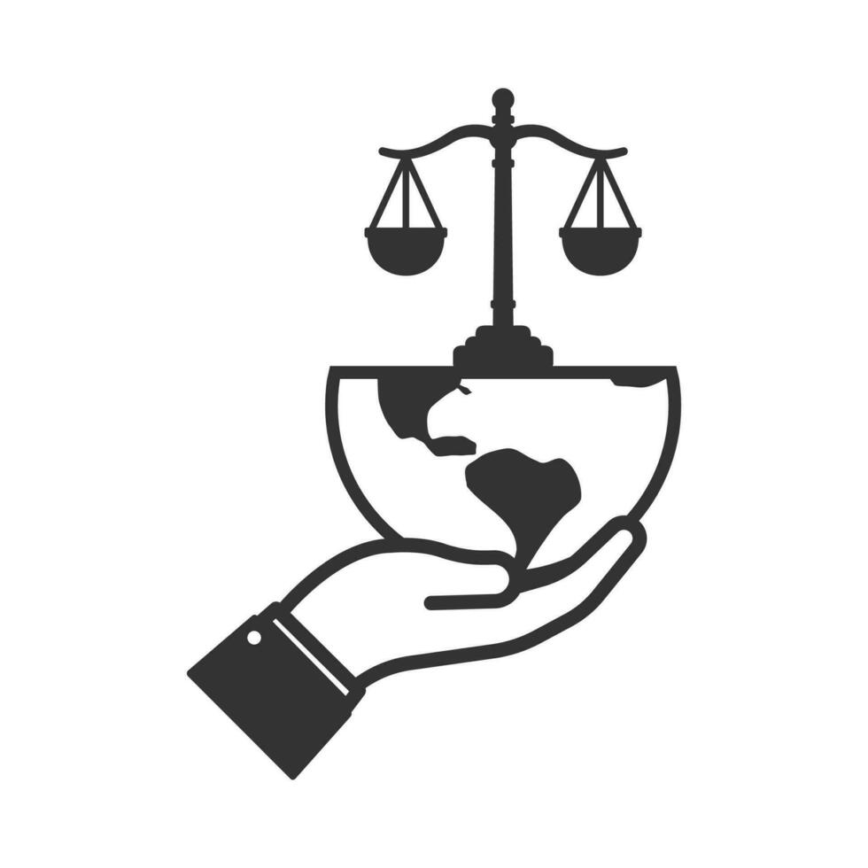 vector illustratie van wereld wet icoon in donker kleur en wit achtergrond