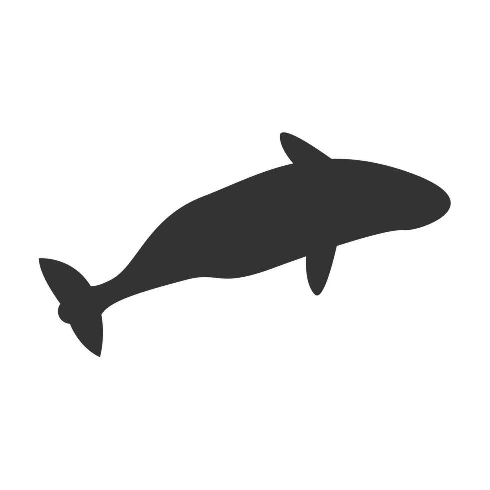 vector illustratie van walvis icoon in donker kleur en wit achtergrond