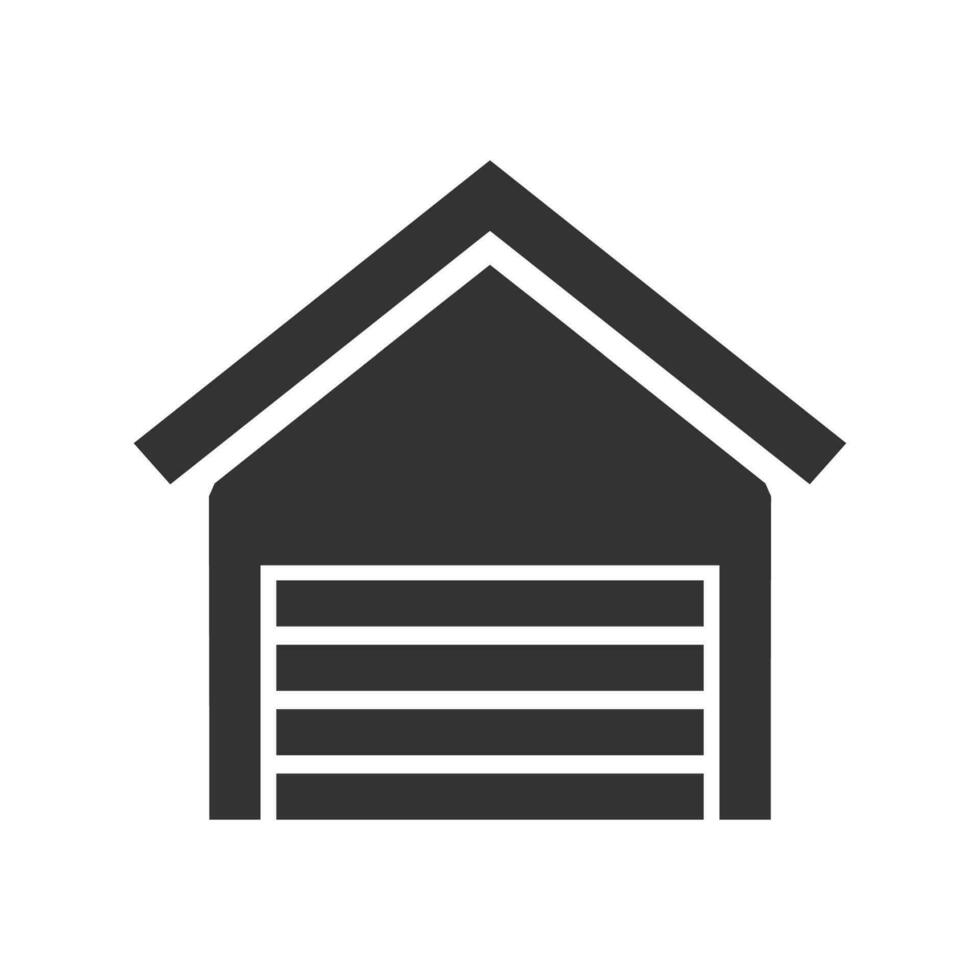 vector illustratie van garage icoon in donker kleur en wit achtergrond