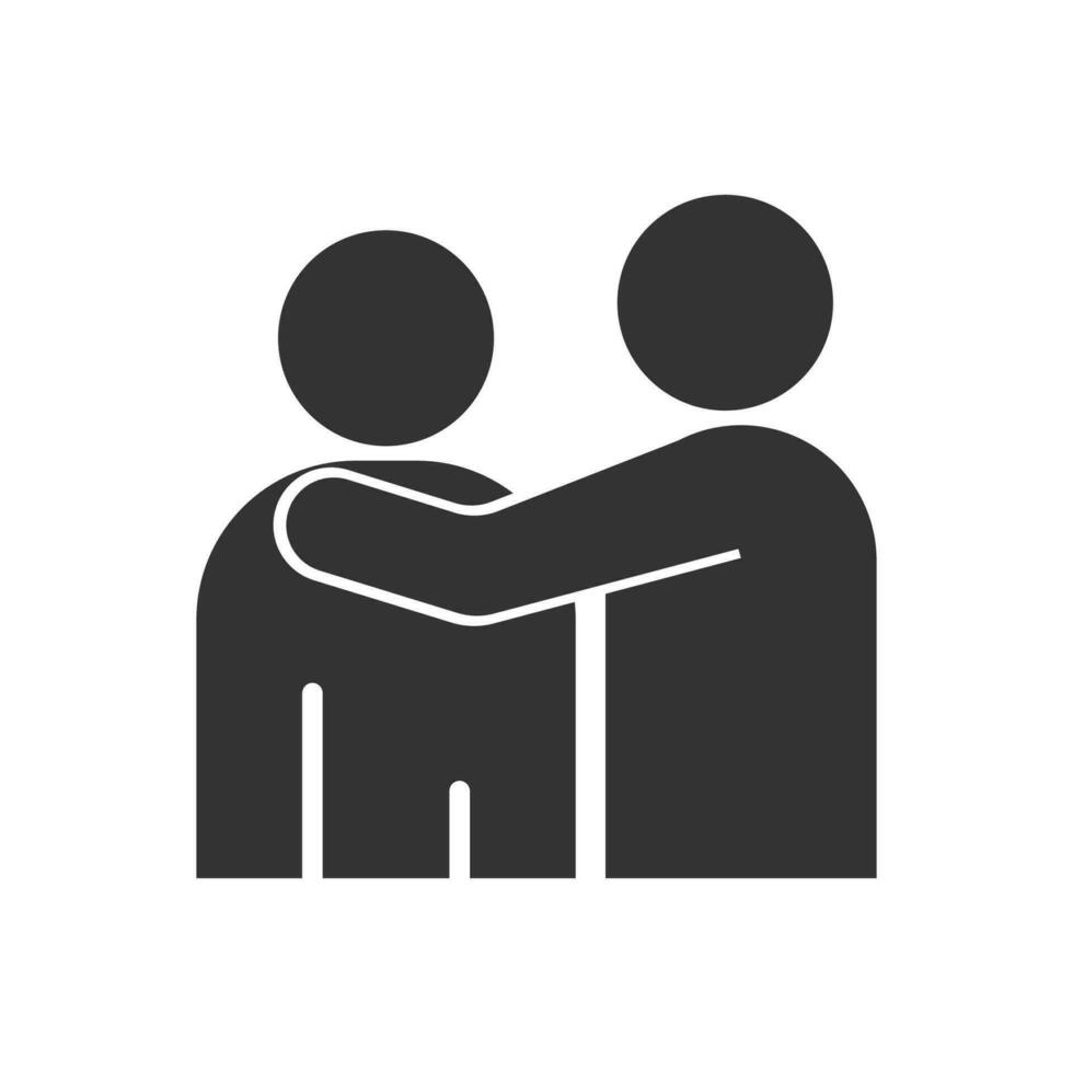vector illustratie van ontmoeten vrienden icoon in donker kleur en wit achtergrond