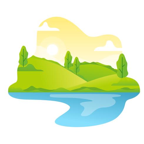 Lente landschap vectorillustratie vector