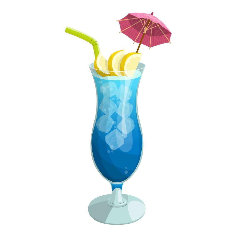 blauw lagune cocktail. vector illustratie Aan een wit achtergrond.