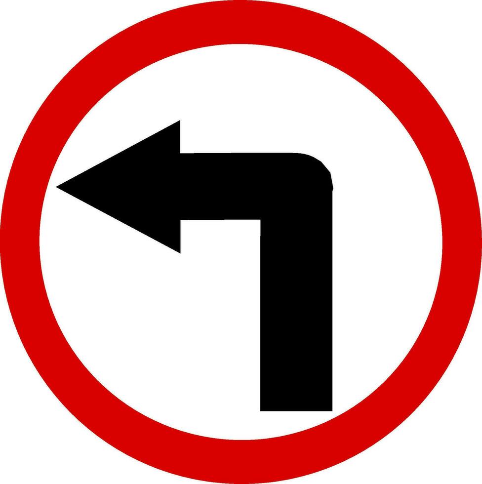 beurt links teken en symbool snelweg verkeer teken Aan weg. vervangbaar vector ontwerp.