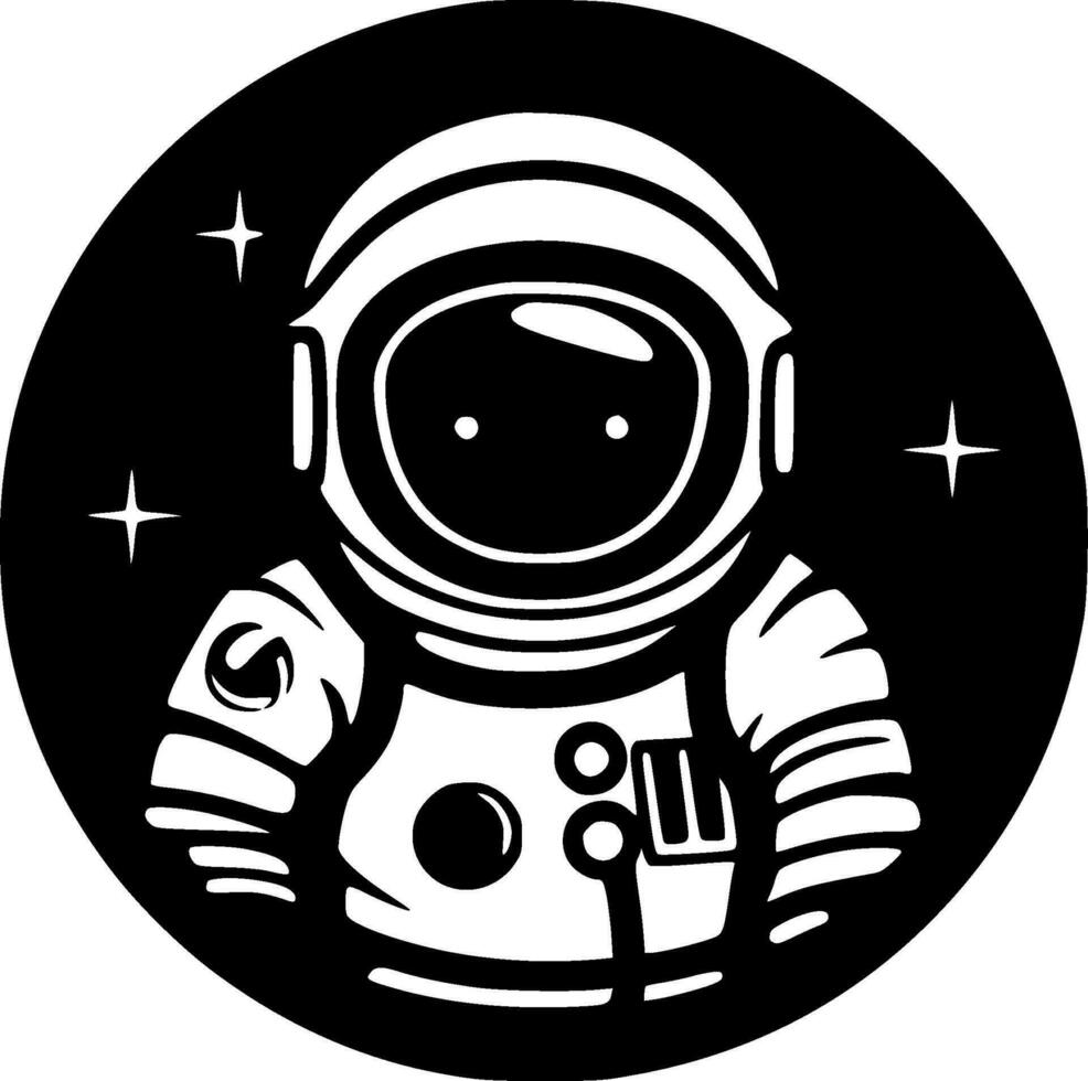 astronaut - minimalistische en vlak logo - vector illustratie