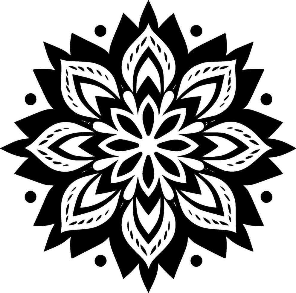 mandala, zwart en wit vector illustratie