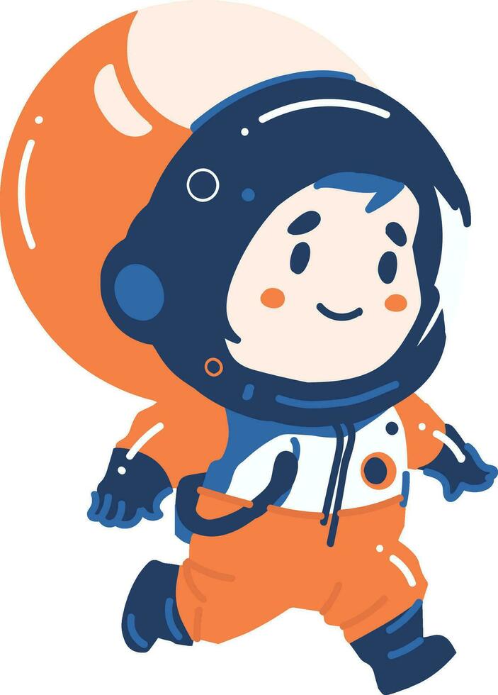 hand- getrokken astronaut jongen in vlak stijl vector
