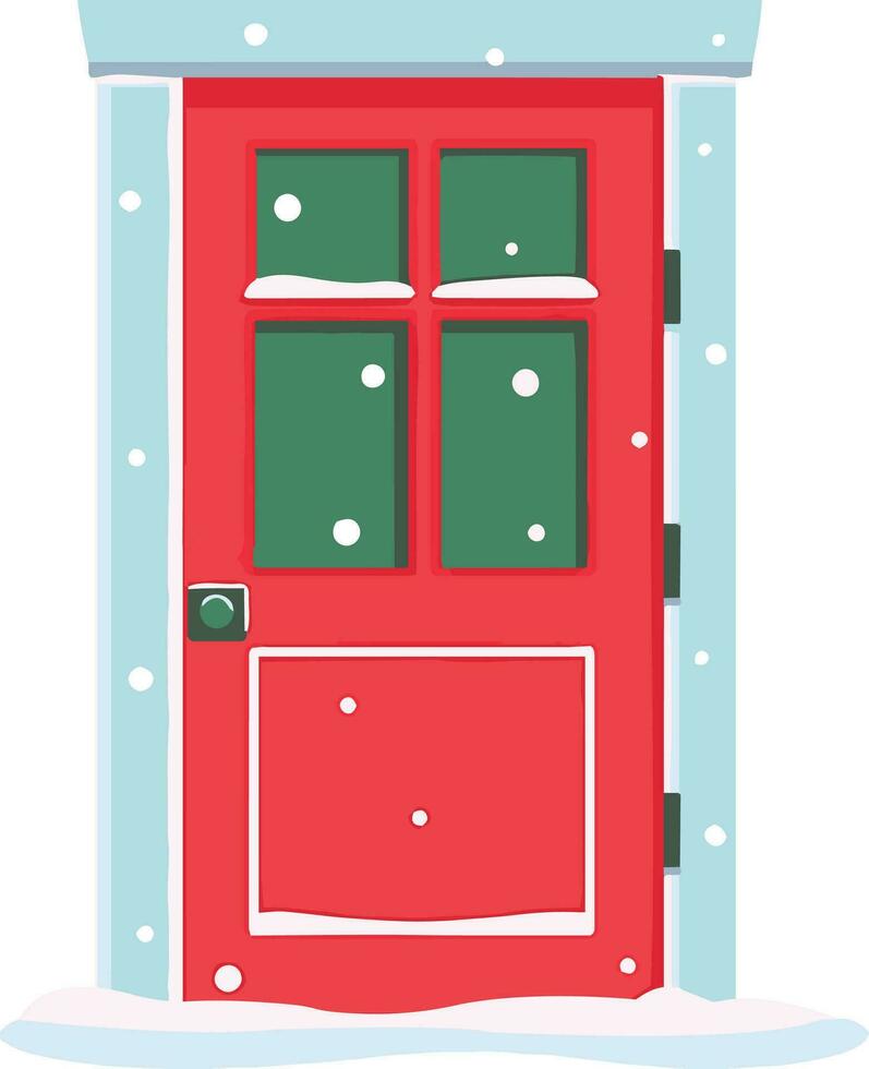 hand- getrokken Kerstmis deur in vlak stijl vector