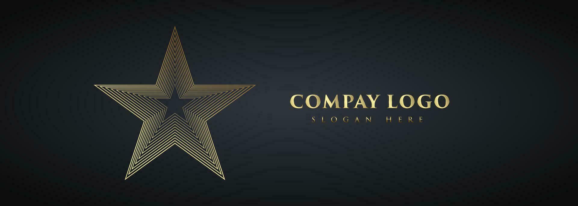 een luxe ster logo banier Aan donker achtergrond, elegant banier voor bedrijf logo ontwerp vector