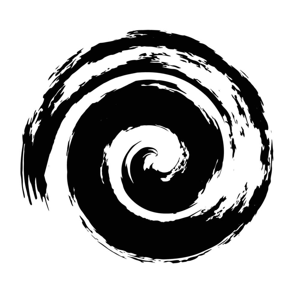cirkel grunge ontwerp element met nood textuur. zwart borstel hartinfarct. vector illustratie geïsoleerd Aan wit achtergrond.