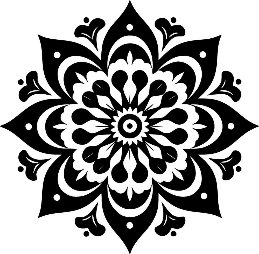 mandala, zwart en wit vector illustratie