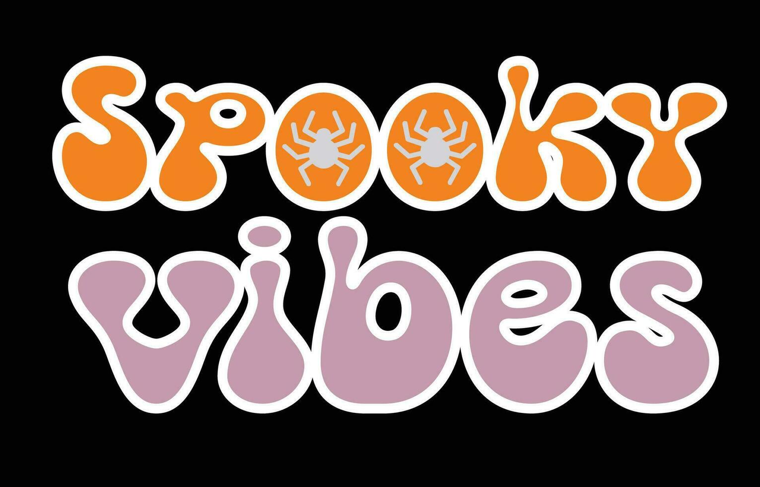 halloween retro type typografie ontwerp voor t-shirt, kaarten, kader kunstwerk, Tassen, mokken, stickers enz vector