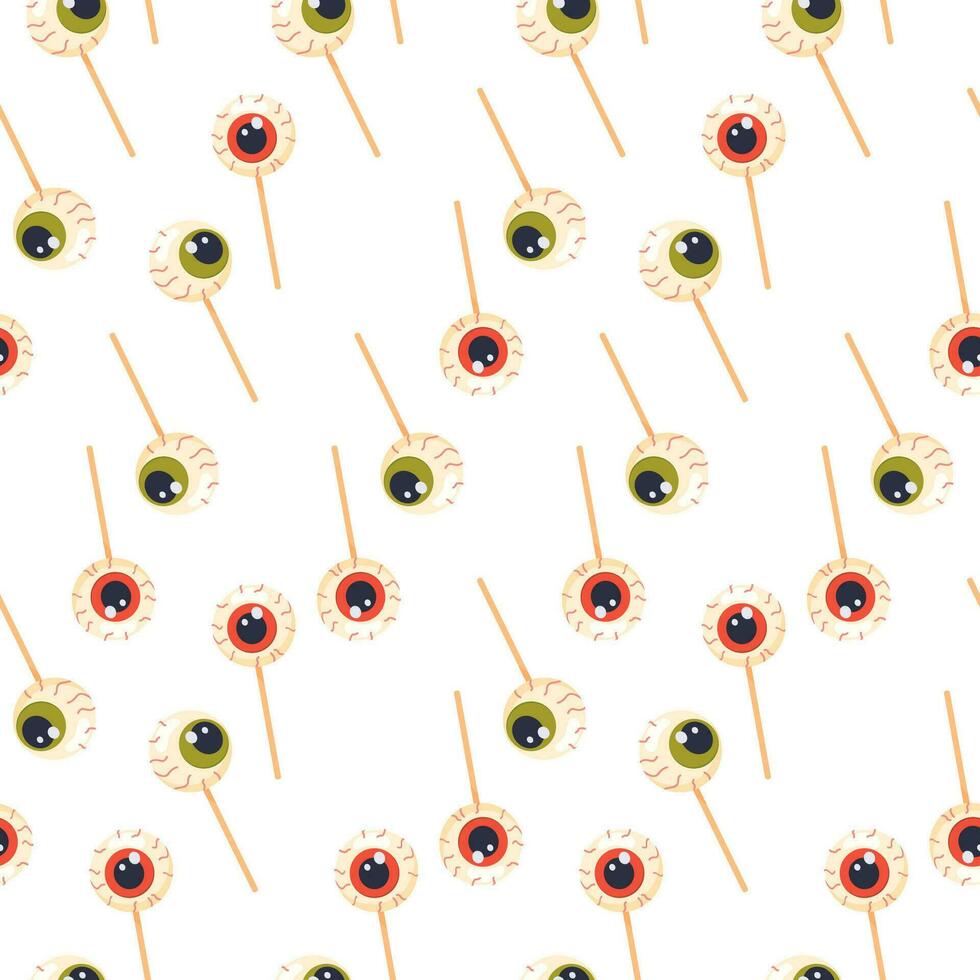 halloween snoep lolly snoep in de vorm van een oog vector