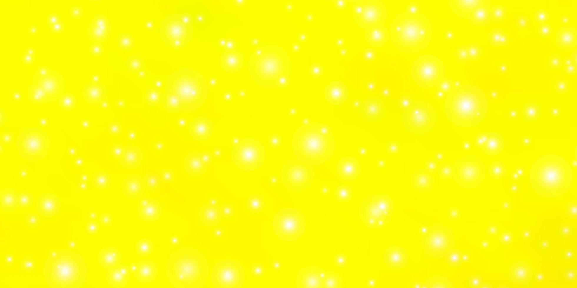 lichtgele vectorachtergrond met kleine en grote sterren decoratieve illustratie met sterren op abstract sjabloonthema voor mobiele telefoons vector
