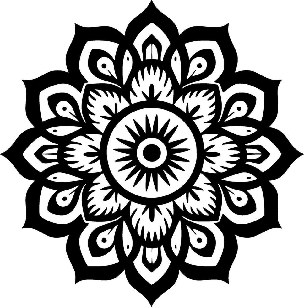 mandala, zwart en wit vector illustratie