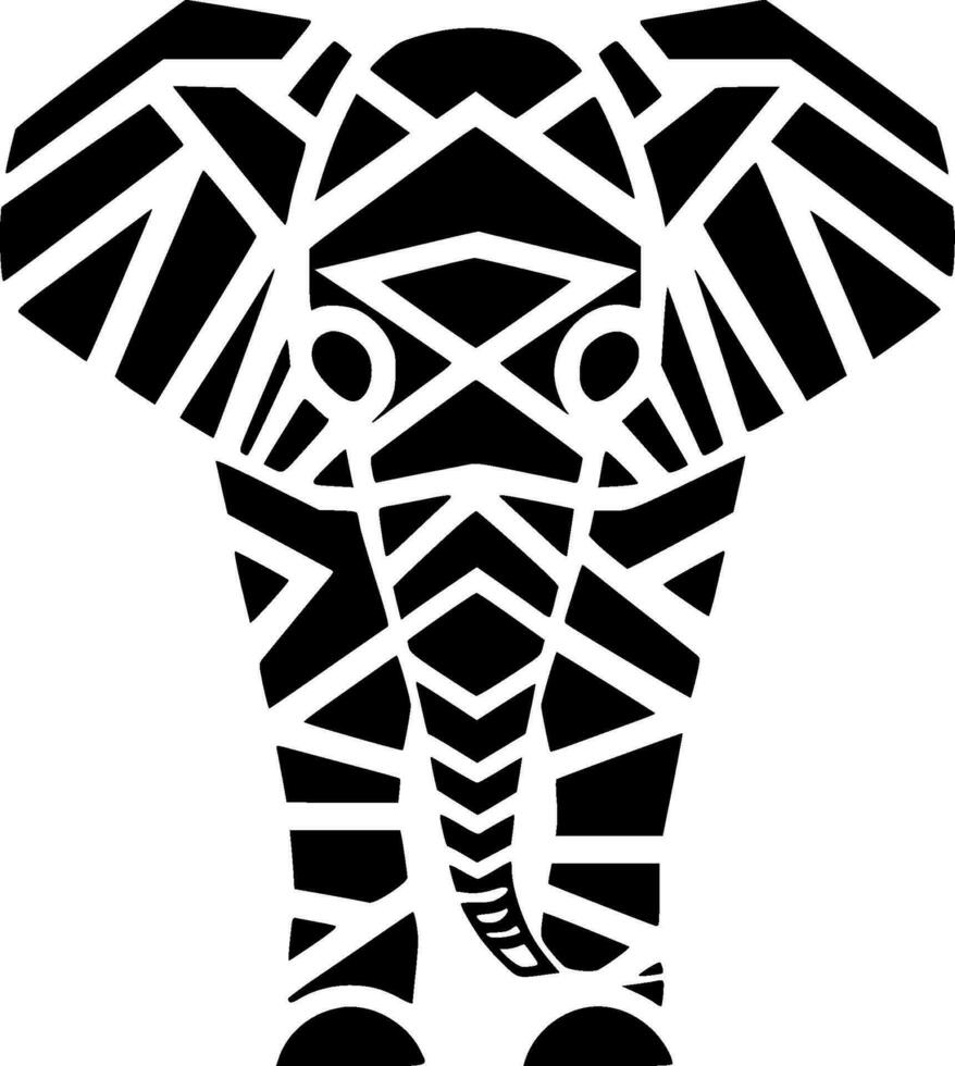 olifant, zwart en wit vector illustratie