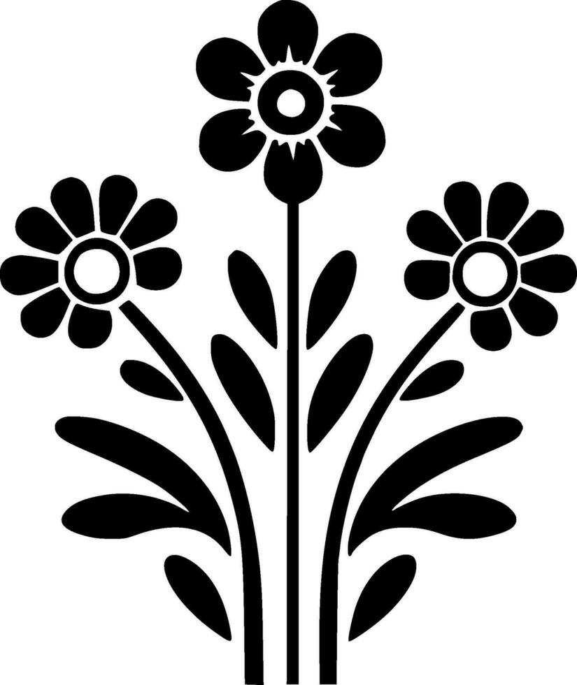 bloemen - minimalistische en vlak logo - vector illustratie