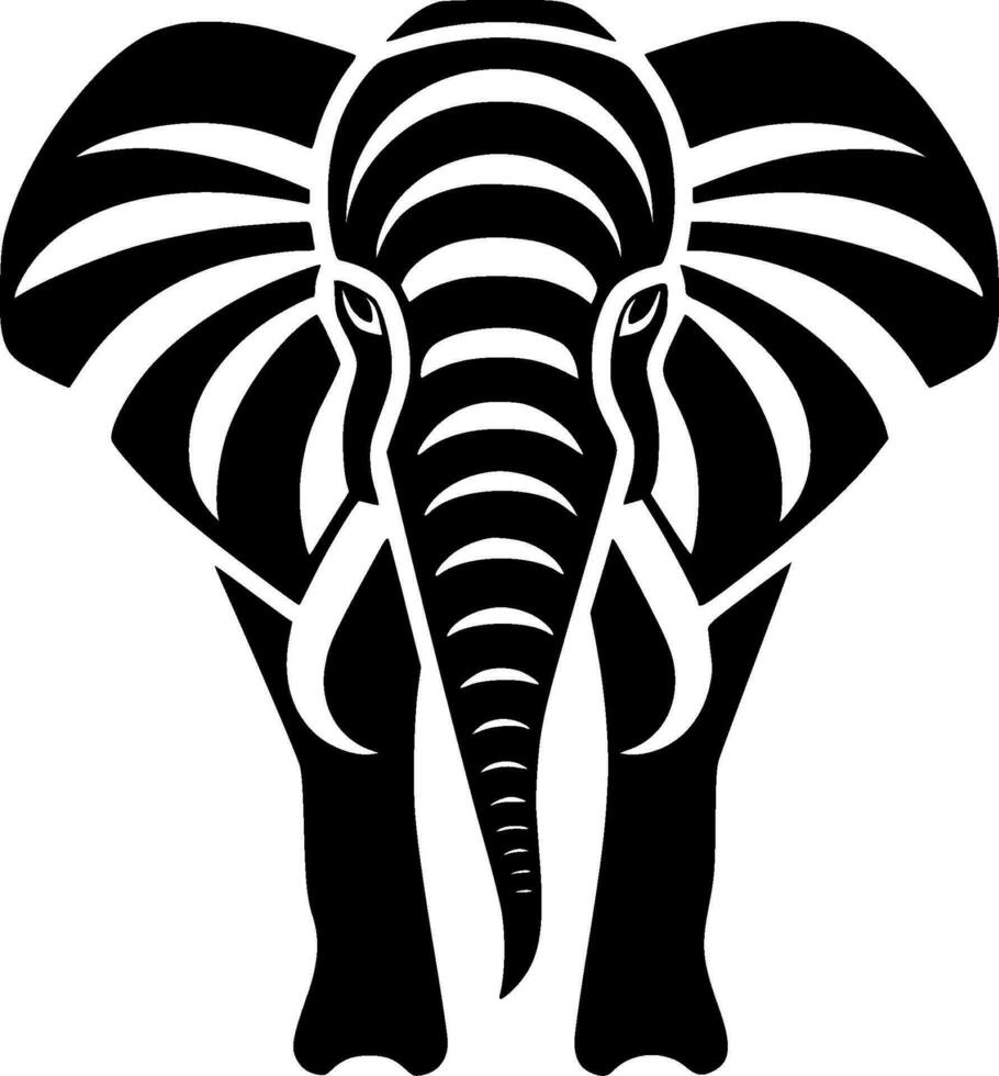 olifant, zwart en wit vector illustratie