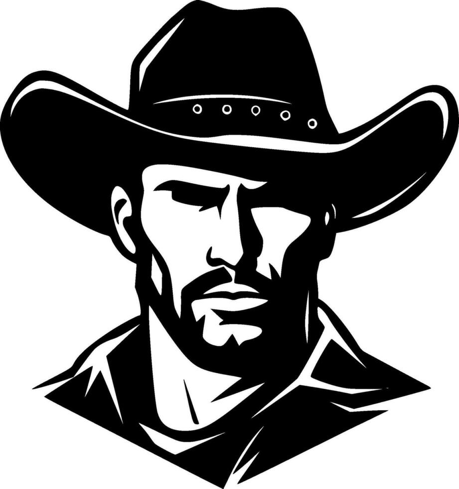 cowboy, minimalistische en gemakkelijk silhouet - vector illustratie